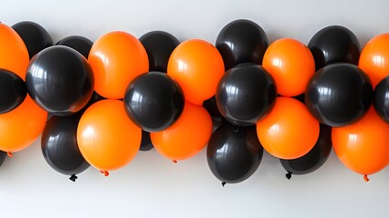 Colorful party balloons in a 3D molecular structure on a black background