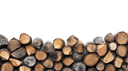 Simple image of firewood on a bright white surface.