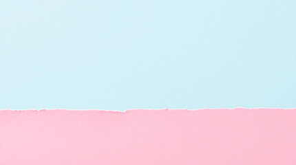 Torn pastel blue and pink paper background