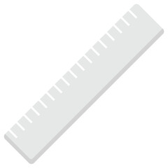 Fototapeta premium Simple white ruler for measuring and drawing purposes, suitable for stationery, education, office supplies, design, and construction concepts.