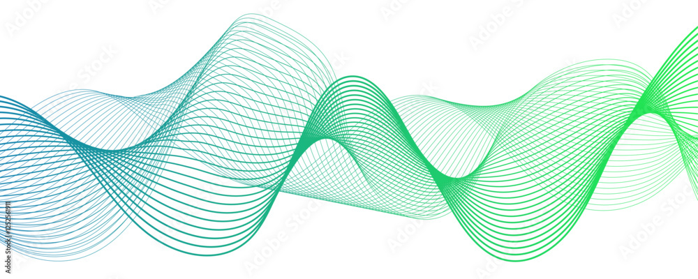 Aufkleber Abstract glowing Modern wave with Dynamic flowing lines. Futuristic technology and sound wave lines. Digital frequency track equalizer with Stylized line art. Twisted curve lines and blend effect