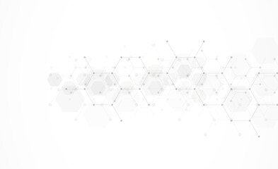 Abstract hexagonal background. Molecular structure and genetic engineering. Innovation technology. Used for design healthcare, science and medicine background