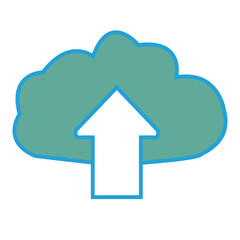 Upload cloud icon vector