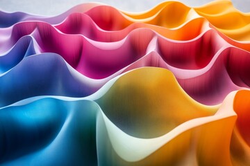 Obraz premium Colorful Wavy Shapes, Generative AI