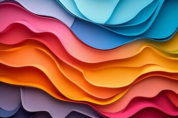 Obraz premium Colorful Wavy Shapes, Generative AI