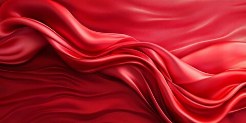 Obraz premium Bright Red Silk Background, Generative AI