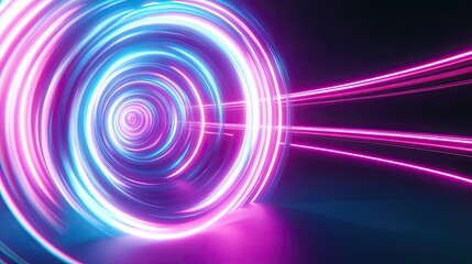 abstract design featuring concentric rings of digital energy radiating outward from central ai core glowing in vivid