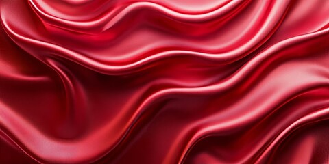 Fototapeta premium Bright Red Silk Background, Generative AI