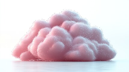 rain drops with pink cloud 3d render icon isolated on white background