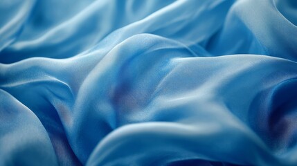 Obraz premium Blue Silk Waves Background, Generative AI