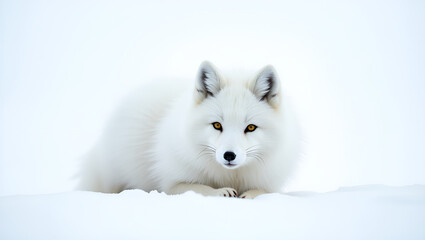 Fototapeta premium Majestic Arctic Fox in Snow | Stunning Wildlife Photography & Nature Beauty.