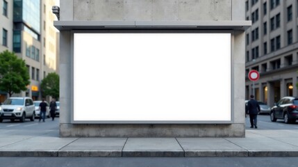 Obraz premium Blank Advertisement Billboard on Urban Street Corner Ready for Your Message