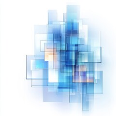 Abstract Blue Glass Layers 