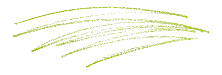 green pencil strokes isolated on transparent background