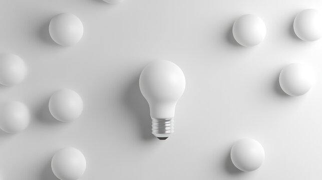 soild white light bulb isolated on white background