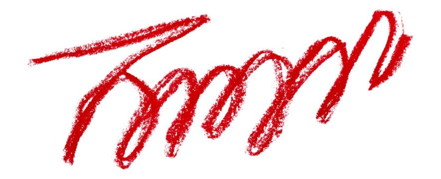 red pencil strokes isolated on transparent background