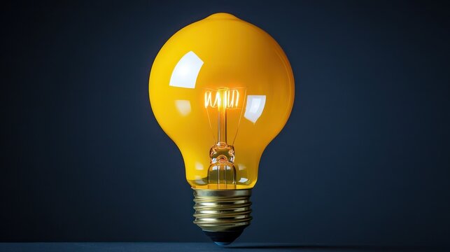 soild yellow light bulb isolated on white background