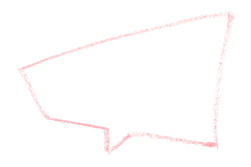 Separate pink speech bubbles on transparent background