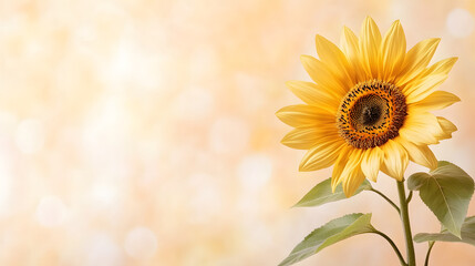 Obraz premium vibrant sunflower with glowing petals against soft background