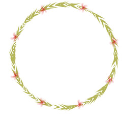 Obraz premium Hand drawn floral wreath for wedding invitation card design