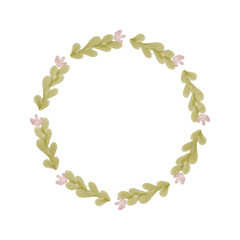 Hand drawn floral wreath for wedding invitation card design