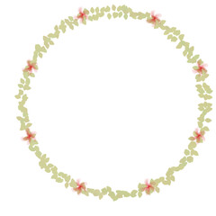 Hand drawn floral wreath for wedding invitation card design