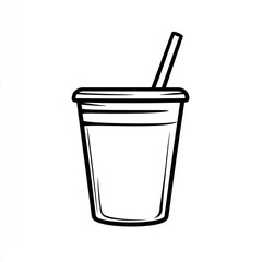 Stylized drink cup with straw, graphic design