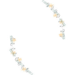 Hand drawn floral wreath for wedding invitation card design