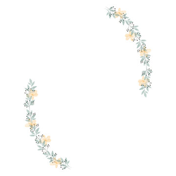 recommend clip art: Hand drawn floral wreath for wedding invitation card design