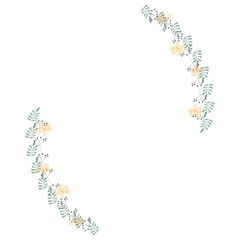 Hand drawn floral wreath for wedding invitation card design