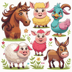 Cartoon Animal Sticker Packs, Cute Stickers for Animal Lovers , Kawaii Animals, Assorted Waterbottle Sticker Packs, Cute Pet Squad Cute Animal Sticker Pack
