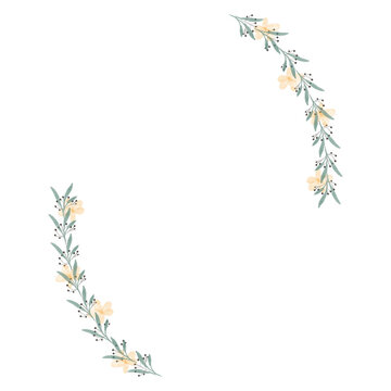 recommend clip art: Hand drawn floral wreath for wedding invitation card design