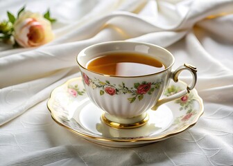 Fototapeta premium China Teacup and Saucer with Copy Space