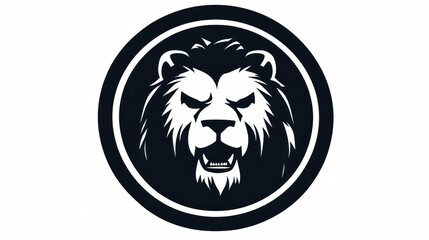 Obraz premium Majestic Lion Head Emblem: A Powerful Symbol of Strength and Royalty