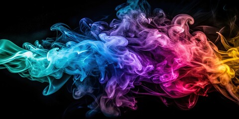 Fototapeta premium Dark Smoke Plume on Black Background - Macro Abstract Photography