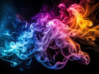 Obraz premium Enchanting Smoke Silhouette: Fluid Flows in Dynamic Elegance