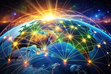 Global Interconnectivity: A Stylized Visual of a Connected World