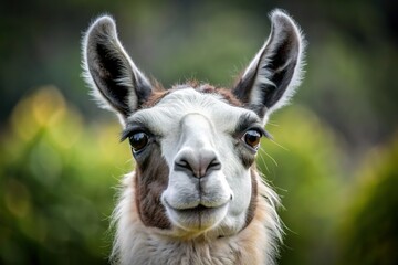 Obraz premium Majestic Black and White Llama Portrait - Long Exposure Photography