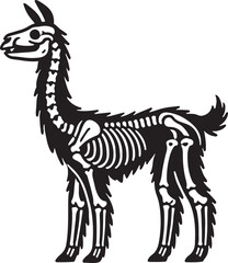 llama skeleton clip art silhouette, logo design vector illustration © Mohaiminul