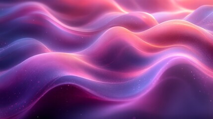 Obraz premium Abstract vibrant waves in pink and purple hues, digital art. Futuristic design and creativity concept