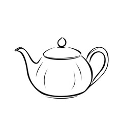 Simple Line Drawing of Teapot