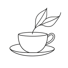 A cup of tea with leaves