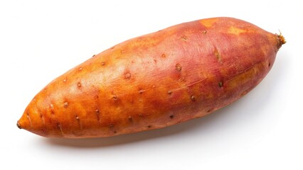 Sweet Potato Isolated on White Background, Top View, Flat Lay
