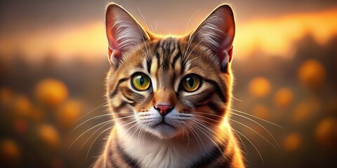 Obraz premium Sweet Cat Double Exposure: Dreamy Floral Pet Portrait