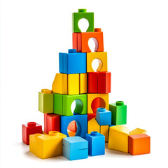 Interactive building sets that stimulate creativity and teamwork isolated on white background