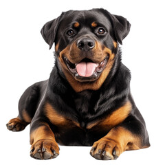 Obraz premium Happy Rottweiler Dog Lying Down