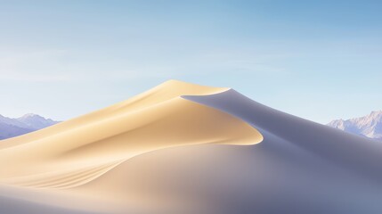 Wavy sand dunes under soft shadows, capturing the delicate texture of desert landscapes.