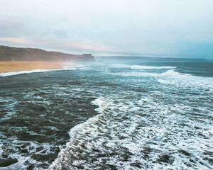 Drone shot of a beach. North beach, Nazaré