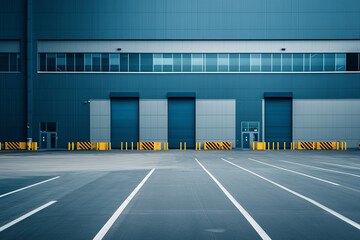 Obraz premium Discover the Innovative Architecture and Cutting-Edge Design of a Sleek Modern Logistics Building with Expansive Industrial Facilities and Sustainable Features