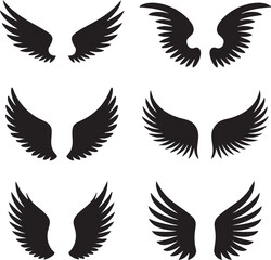 Obraz premium set of vector wings tatto design